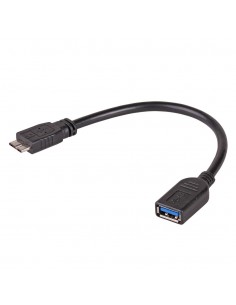 Kabel USB 3.0 Akyga AK-AD-30 USB A(F) - micro USB B(M) 0,15m OTG czarny