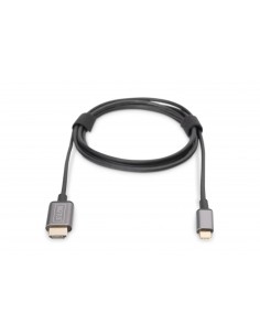 Kabel adapter DIGITUS USB Typ C 3.1  na HDMI 4K 30Hz metalowa obudowa HQ czarny 1.8m