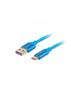 Kabel USB 2.0 Lanberg Premium Type-C(M) - A(M) 1m niebieski 5A