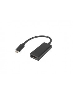 Kabel adapter Lanberg USB type-C(M) - DisplayPort(F) 0,15m czarny