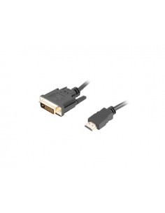 Kabel adapter Lanberg HDMI(M) - DVI-D(M)(24+1) 1,8m Dual Link pozłacane styki 4K 30 Hz czarny