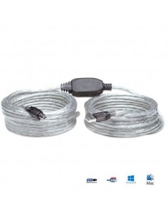 Kabel Manhattan USB 2.0 A-B M/M, aktywny, 11m, srebrny