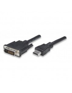 Adapter Manhattan HDMI męski na DVI-D 24+1 męski, Dual Link, 1,8m, czarny