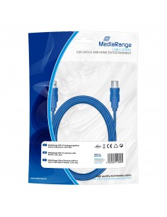 Kabel USB 3.0 MediaRange MRCS145 AM/BM, 1,8m, niebieski