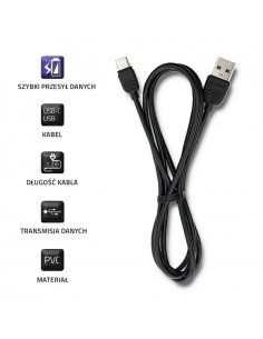 Kabel USB 2.0 Qoltec USB typ C męski | USB A męski | 1.2m | czarny