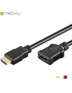 Przedłużacz HDMI Techly HDMI-HDMI V1.4 M/F Ethernet 3D 4K, 3m, czarny