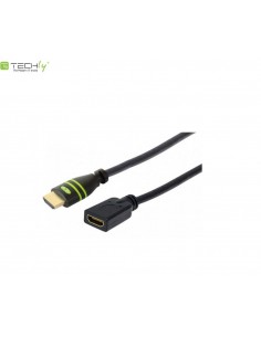 Przedłużacz HDMI Techly HDMI-HDMI M/F Ethernet 3D 4K, 5m, czarny