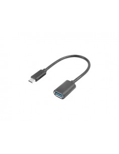 Kabel USB 3.1 Lanberg USB type-C(M) 3.1 - USB-A(F) 0,15m czarny