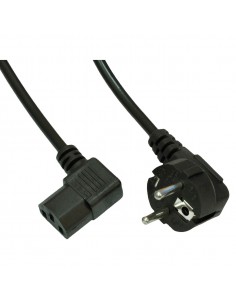 Kabel zasilający Akyga AK-PC-02A CEE 7/7 - IEC C13 kątowy 250V/50Hz 10A 1,5m czarny