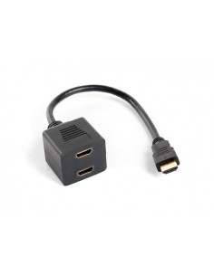 Kabel adapter/splitter Lanberg AD-0019-BK HDMI-A (M) - 2x HDMI-A (F) 0,2m czarny