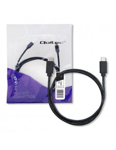 Kabel USB Qoltec 2.0 typ C męski | USB 2.0 typ C męski | 1.4m | Czarny