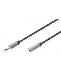 Kabel przedłużający audio DIGITUS PREMIUM MiniJack Stereo Typ 3.5mm/3.5mm Ż/M nylon 1,8m