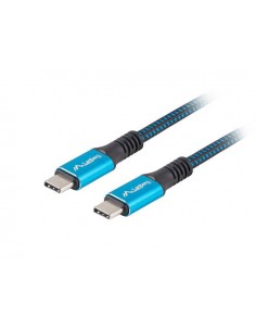 Kabel Lanberg USB-C(M/M) 1,2m 5K 60Hz czarno-niebieski