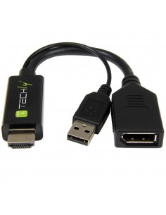 Konwerter/Adapter Techly HDMI z zasilaniem USB / DisplayPort 4K*60Hz