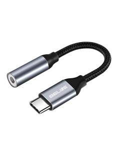Kabel adapter Beline USB-C/Jack 3,5mm DAC czarny