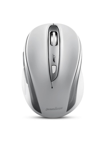 Mysz bezprzewodowa Perixx PERIMICE-721 optyczna 1600dpi 2.4 GHz, biało-srebrna, silent, cicha, bezklikowa