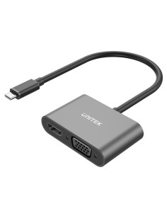 Kabel adapter Unitek V1168A USB-C - HDMI 4K & VGA FullHD, M/F