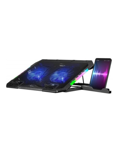 Podstawka chłodząca Defender NS-502 laptop notebook 15.6-17.3" 2xUSB 2 fans podświetlenie RGB + uchwyt smartfon