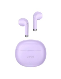 Słuchawki z mikrofonem Usams Rhymbo Series TWS Bluetooth + stacja dokująca - fioletowe