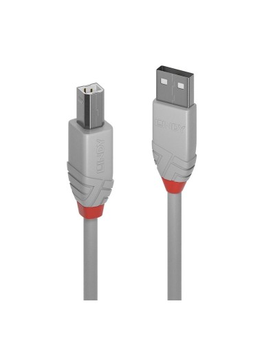 Kabel USB 2.0 LINDY Type A/B M/M Anthra Line 2m szary