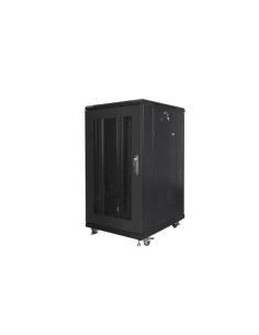 Szafa instalacyjna Rack stojąca 19" 22U 800x800 czarna drzwi perforowane Lanberg (flat pack)